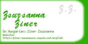 zsuzsanna ziner business card